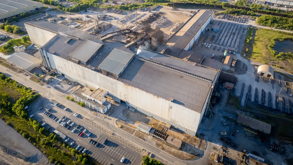 Aerial view of a large industrial site
